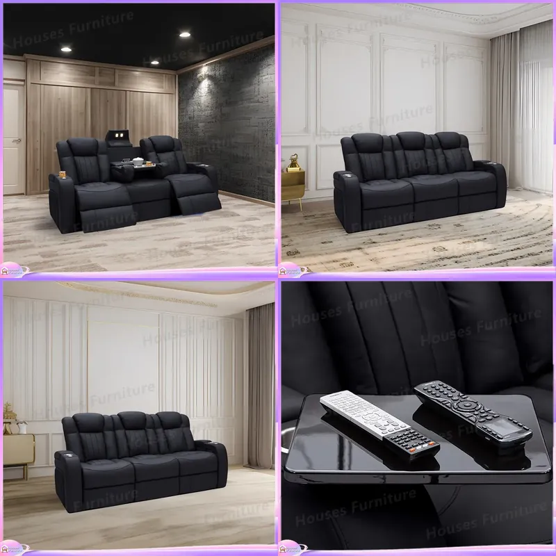Home Cinema Chairs - Skórzana sofa rozkładana do kina domowego