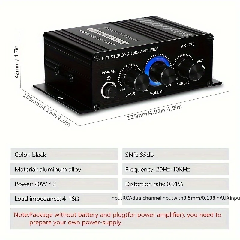 Wzmacniacz HIFI AK-270, 2.0 ka – Audio Home Cinema recenzja i cena